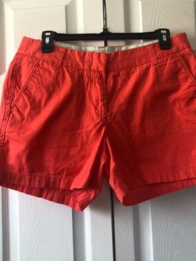J. Crew Women’s Chino Broken-In Shorts Sz 8 Orange Summer Resort Wear Beach